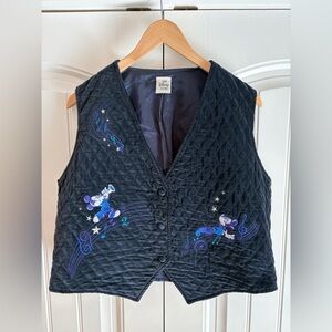 The Disney Store Vintage Mickey’s Blues Club Womens Vest Size 2XL Quilted Velvet